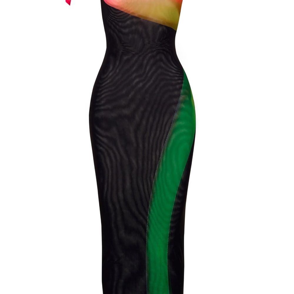 Gbemi JENEL - PINK ROSE Elegant One Shoulder Multicolor Dress